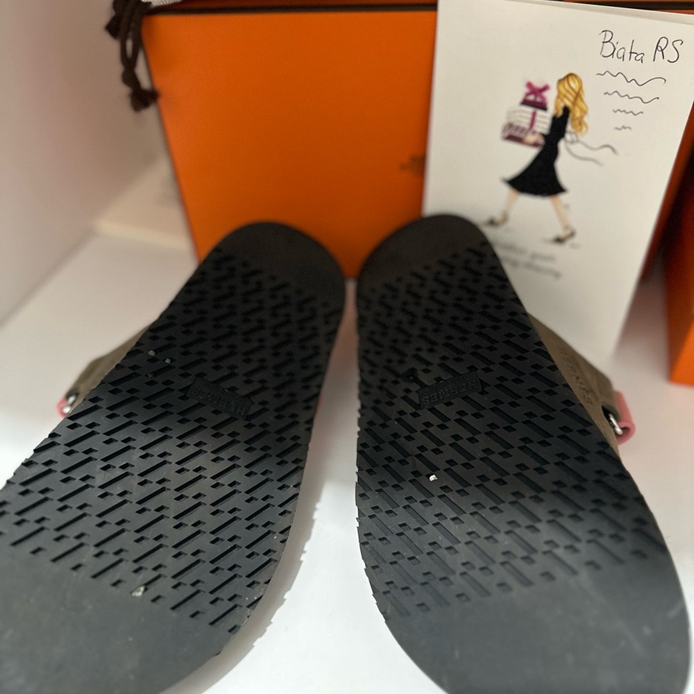 Hermes Chypre sandals, Sz 37.5 - Picture 2 of 12